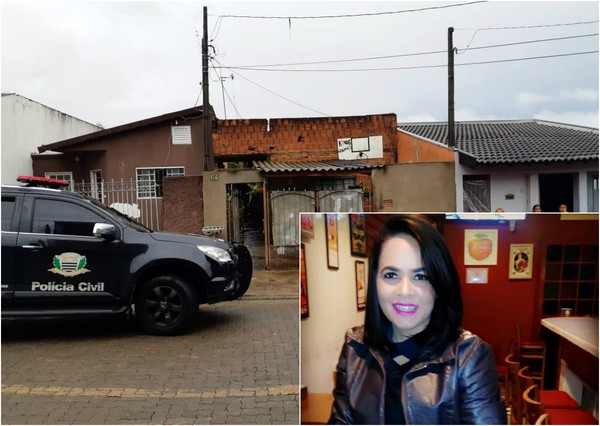 No destaque Elis Cristina, e ao fundo a casa onde ocorreu o crime - Foto: G1